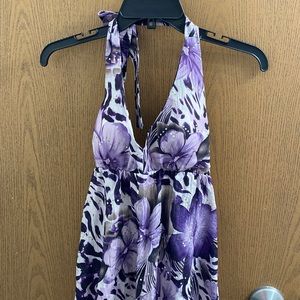 Dress barn in gear purple zebra print with iridescent sparkles